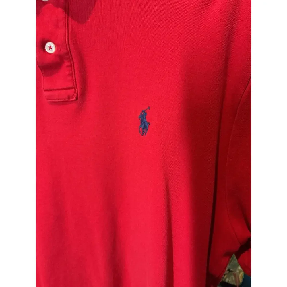 Polo Ralph Lauren Polo Short Sleeve Classic Fit Blue Pony Red Shirt Size M